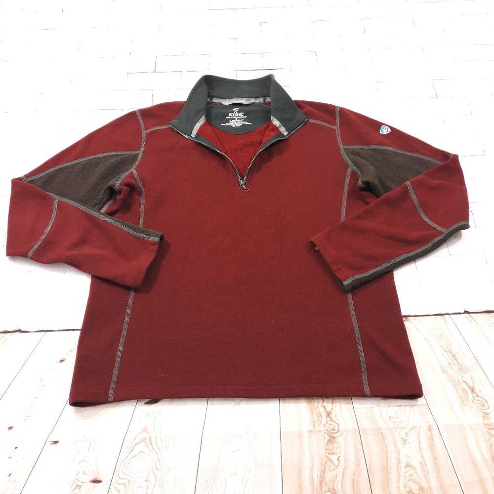 Kuhl Sweater Mens Size Small Maroon Kashmira Outdoor Hiking 1/4 Zip